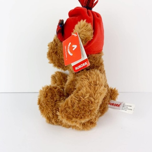 Aurora Christmas Brown Teddy Bear Stuffed Plush Toy - Picture 8 of 8